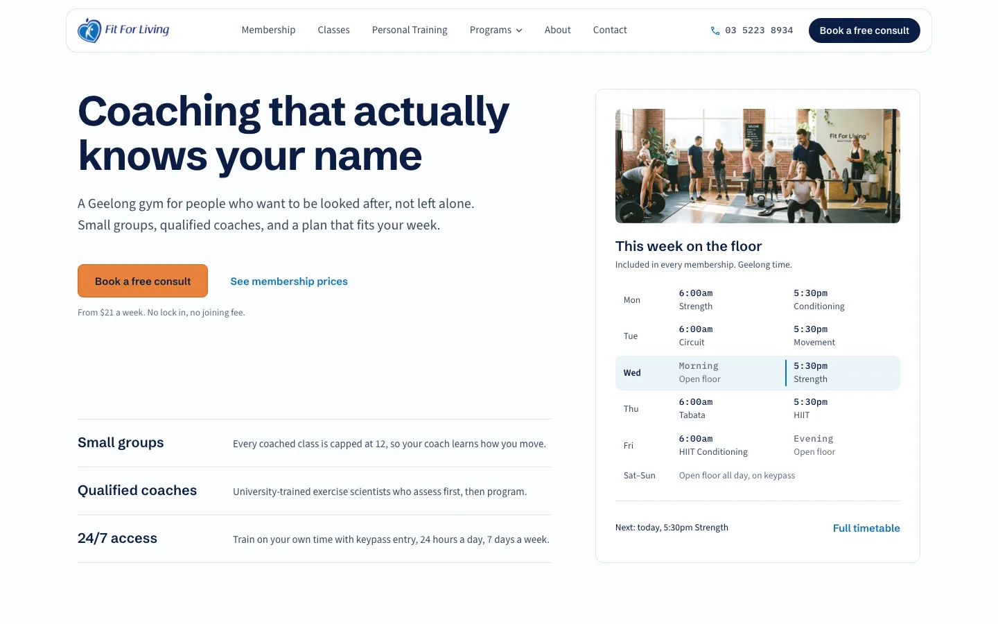 Screenshot of Fit For Living