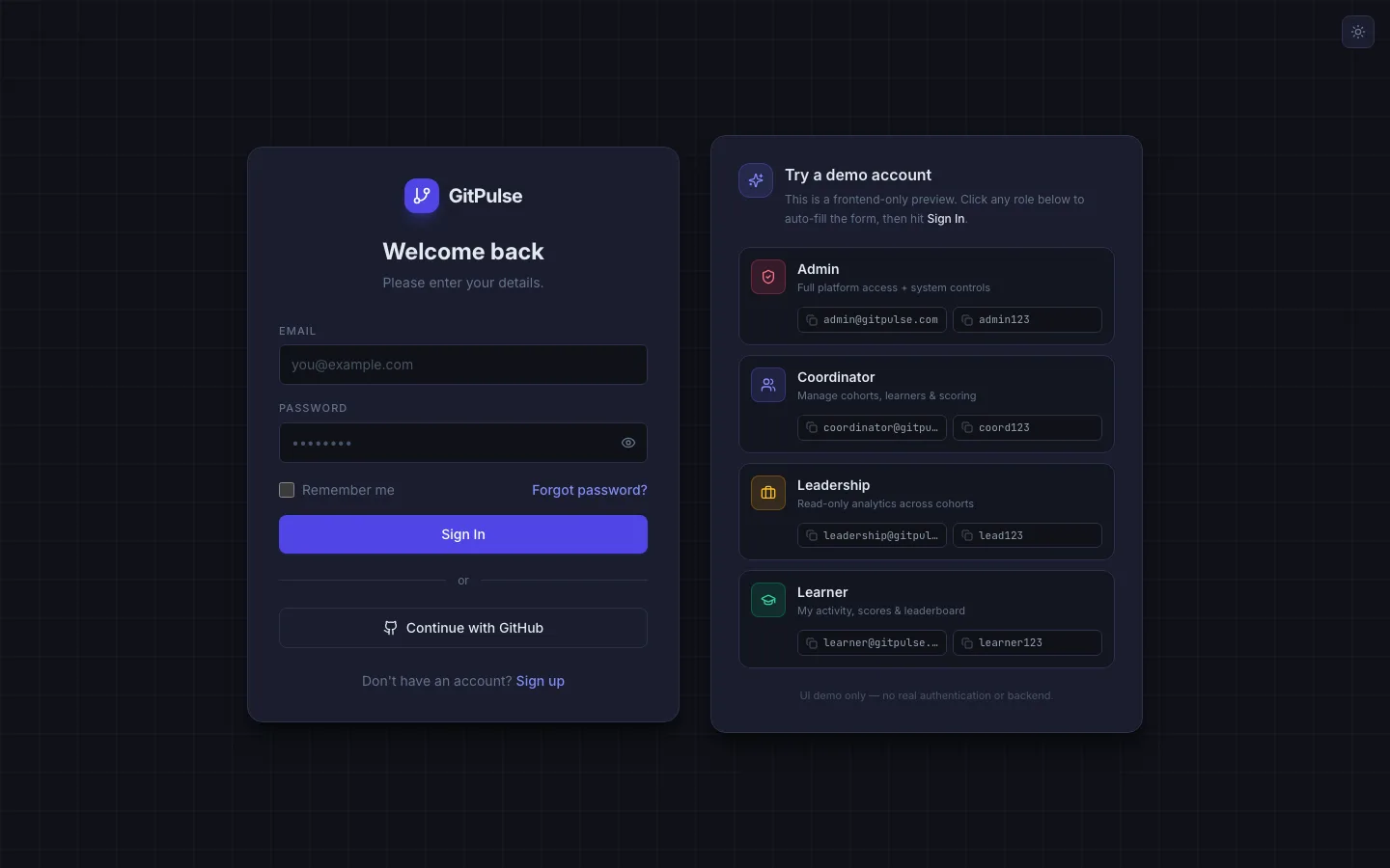 Screenshot of GitPulse