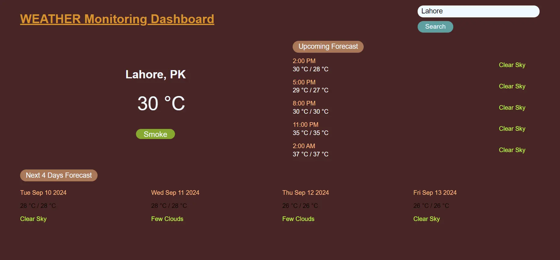 Live Search Weather App